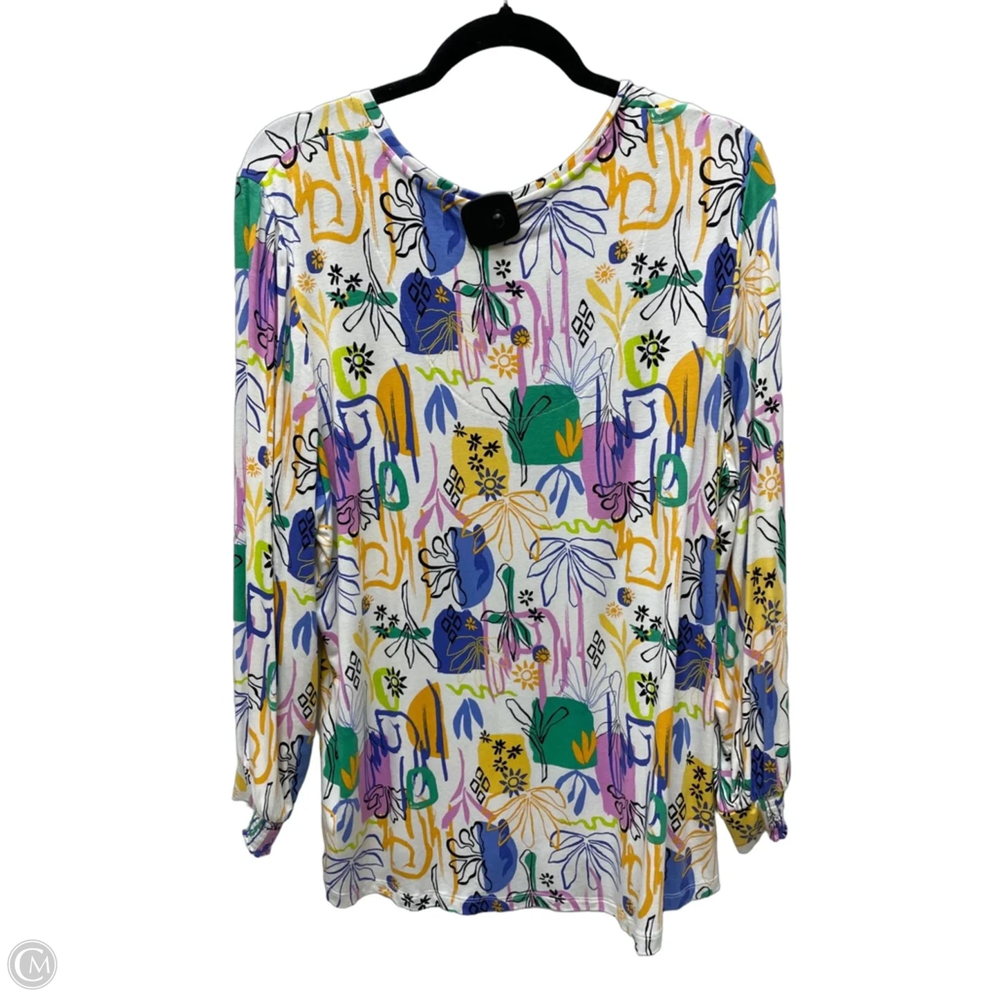 Top Long Sleeve By Chicos In Floral Print, Size: Xl