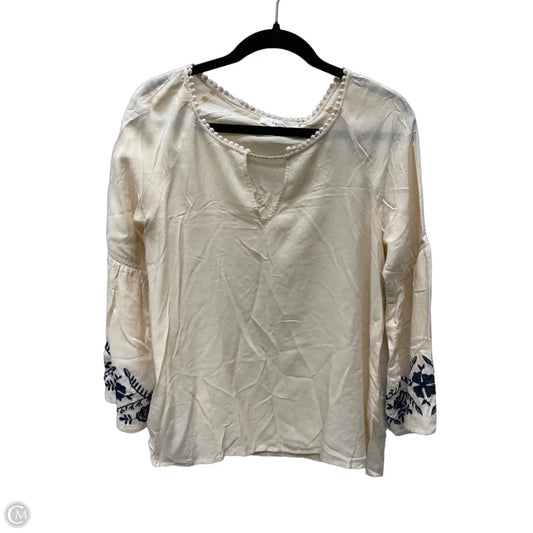 Top 3/4 Sleeve By Love Tree In Cream, Size: L
