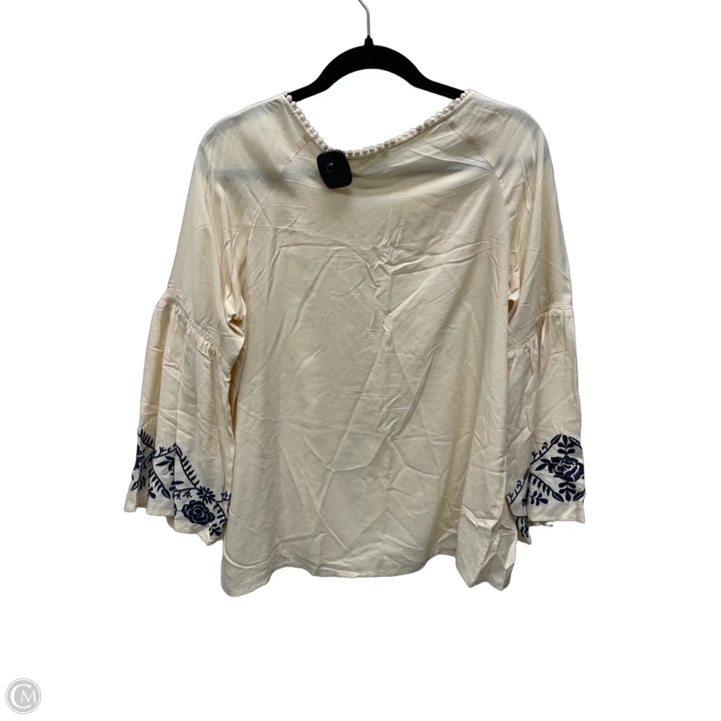 Top 3/4 Sleeve By Love Tree In Cream, Size: L