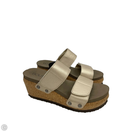 Sandals Heels Platform By Corkys In Gold, Size: 7