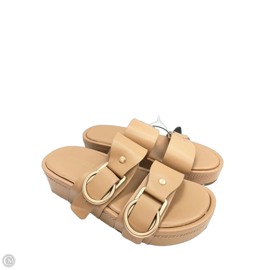 Sandals Heels Platform By Michael Shannon In Tan, Size: 6