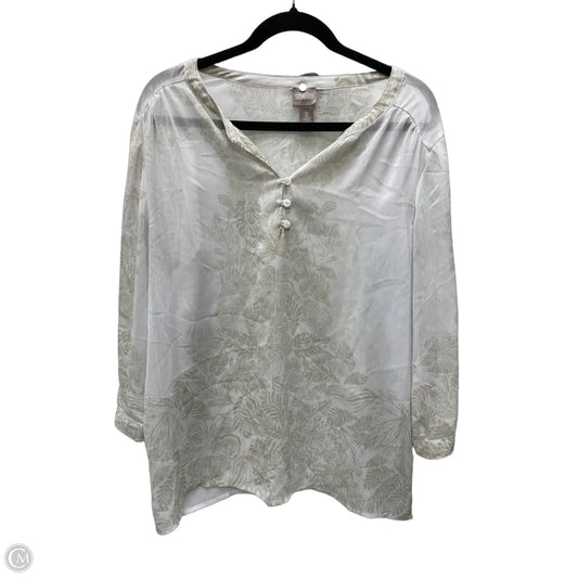 Top Long Sleeve By Chicos In White, Size: L