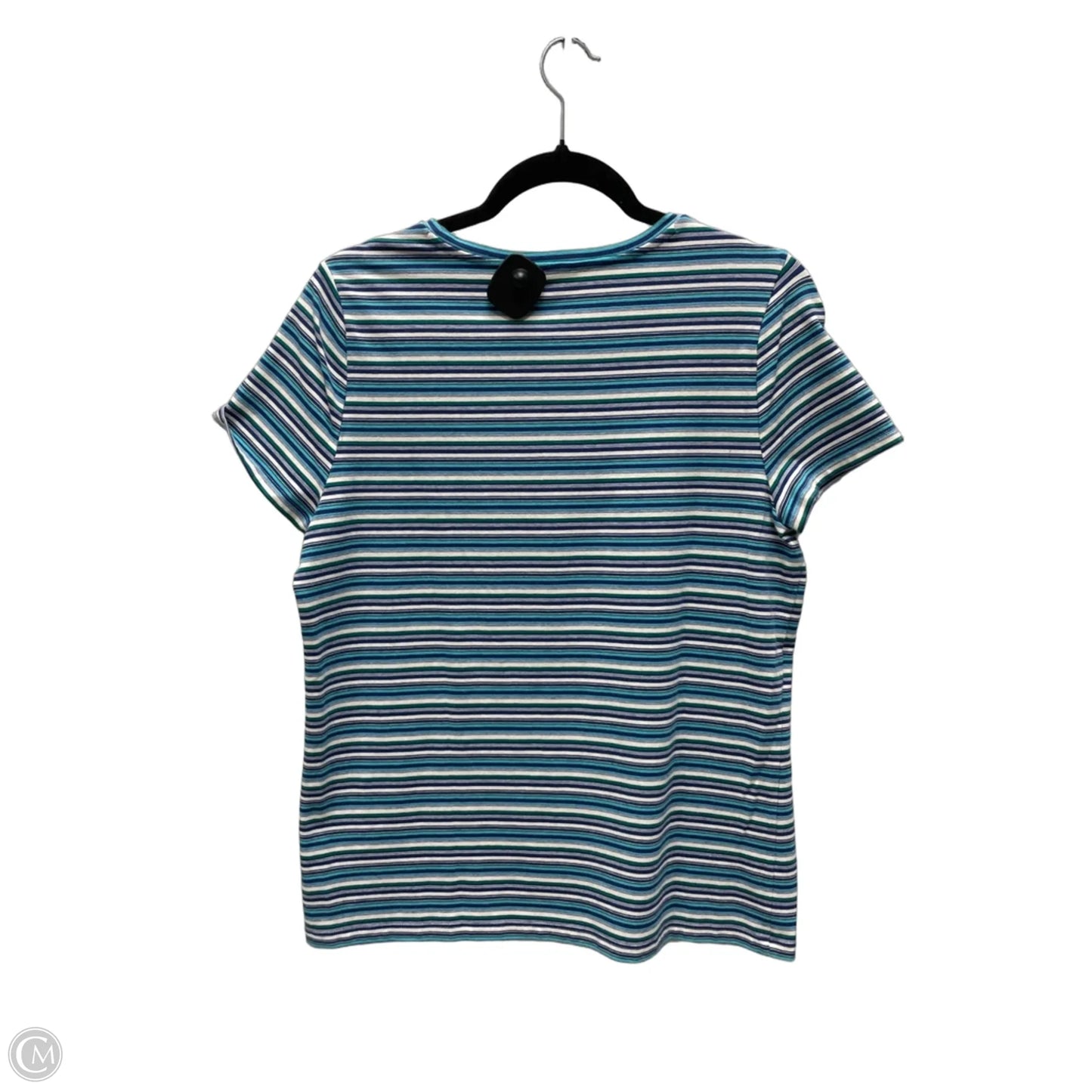Top Short Sleeve Basic By Talbots In Striped Pattern, Size: L