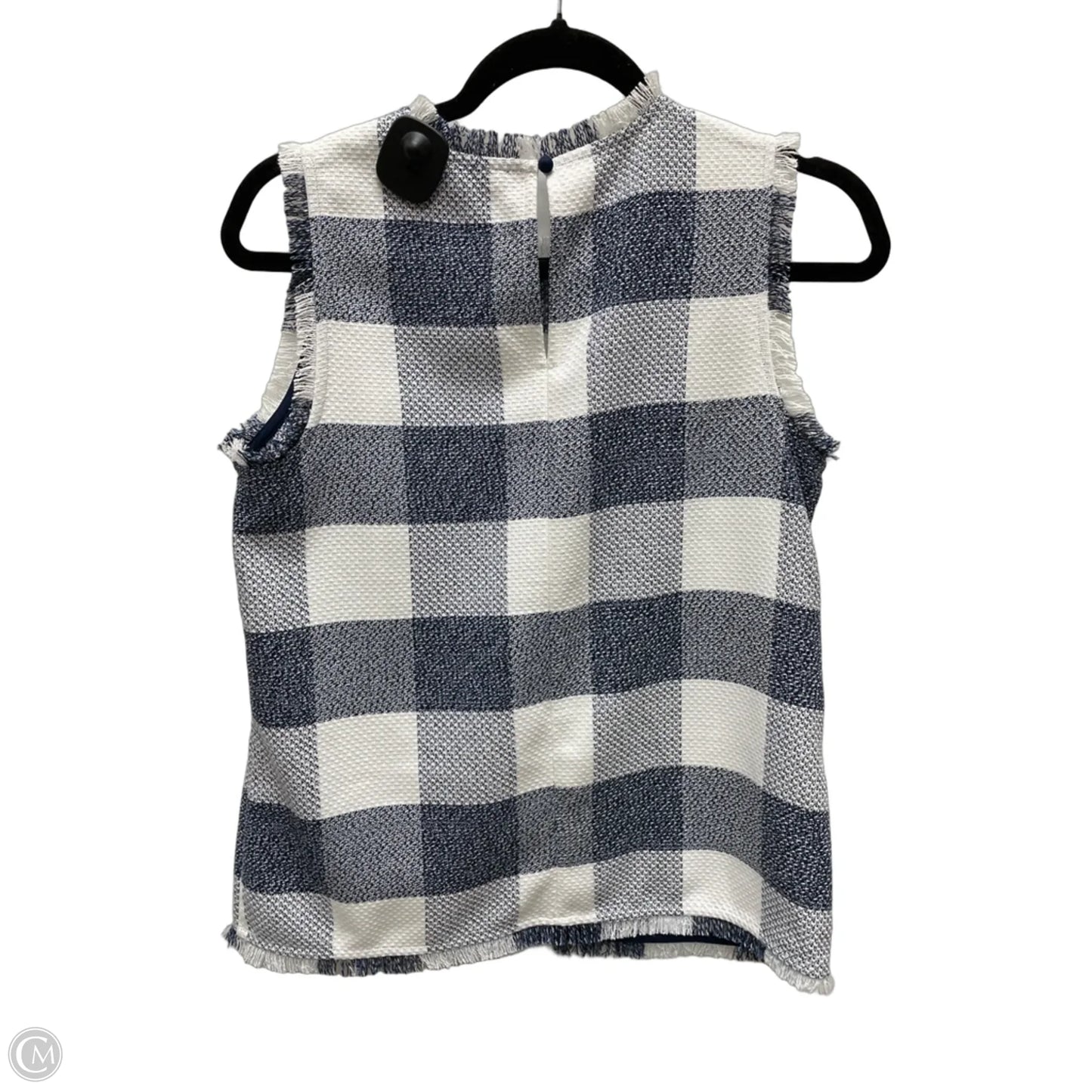Top Sleeveless By Banana Republic In Checkered Pattern, Size: S
