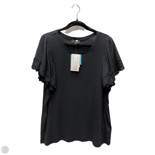 Top Short Sleeve By Clothes Mentor In Black, Size: 1x