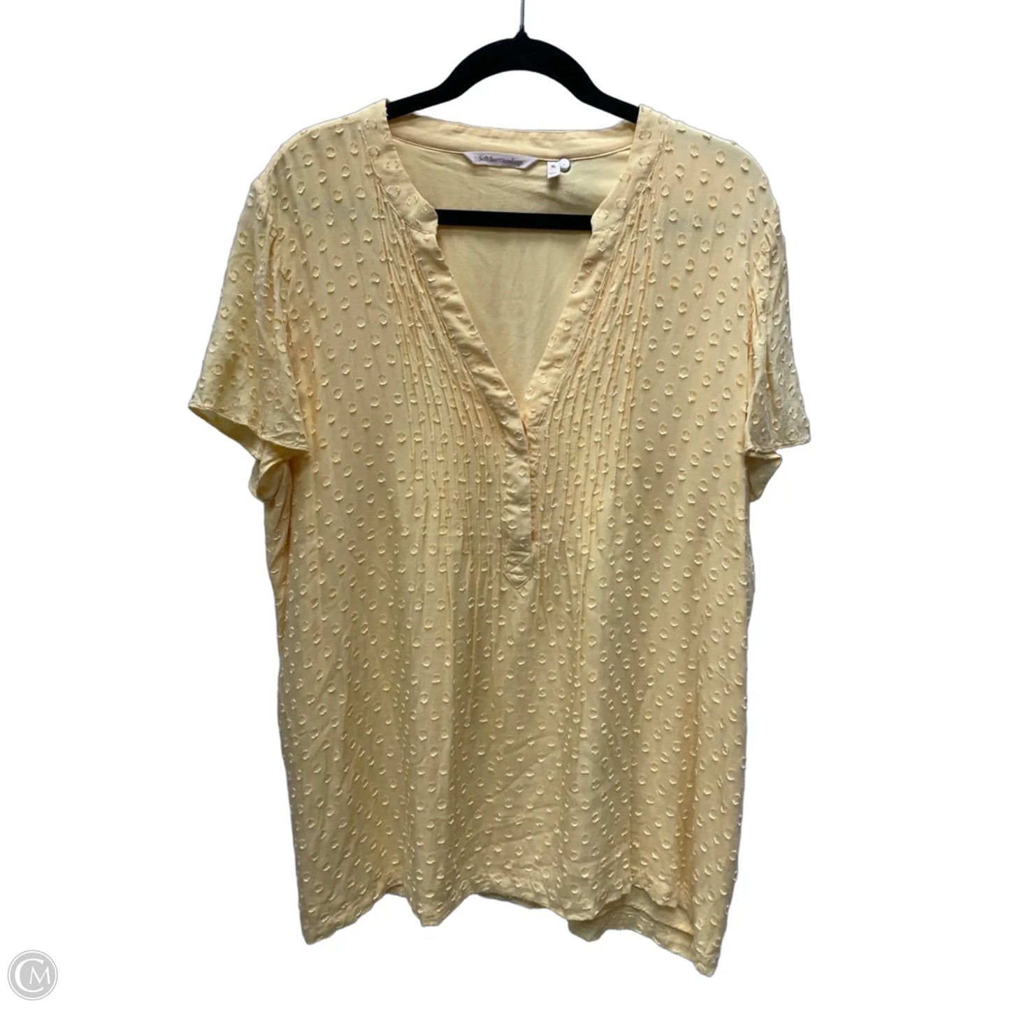 Top Short Sleeve By Soft Surroundings In Yellow, Size: Xl