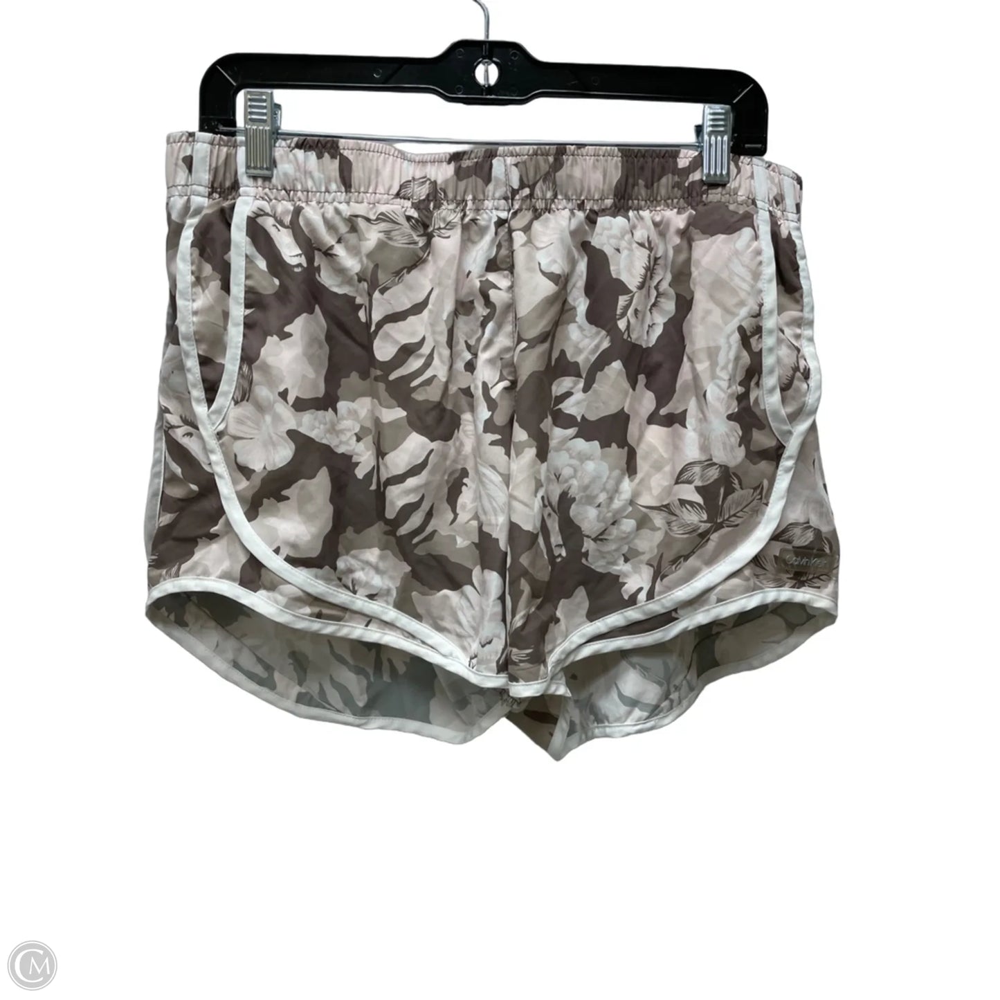 Athletic Shorts By Calvin Klein In Floral Print, Size: L