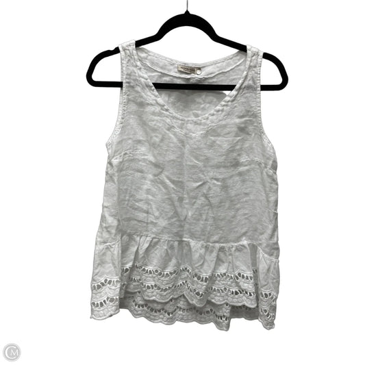 Blouse Sleeveless By Cmc In White, Size: M