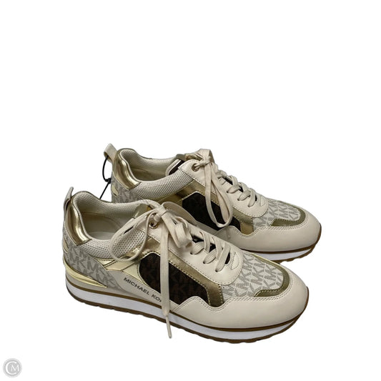 Shoes Designer By Michael Kors In Gold & Tan, Size: 9