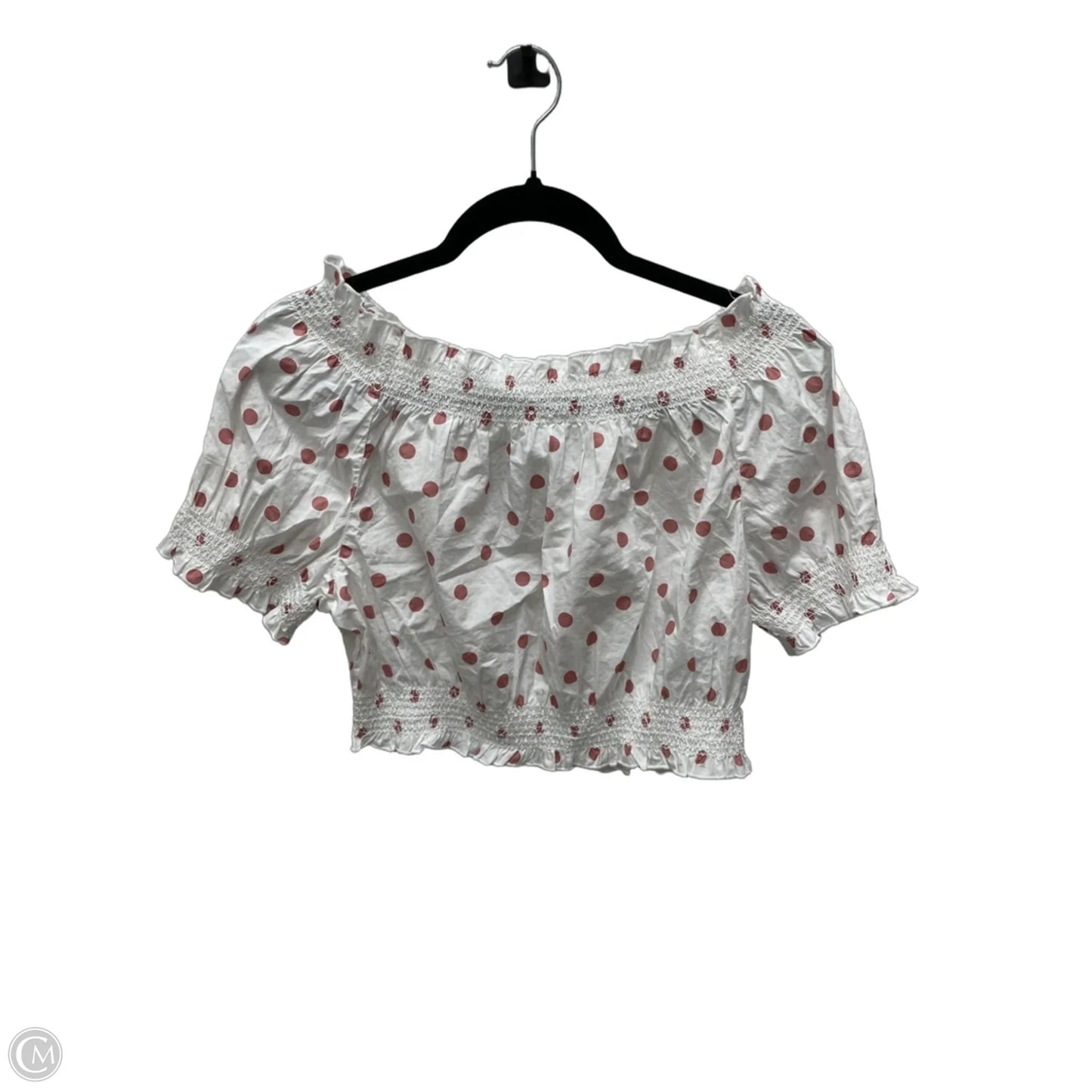 Top Short Sleeve By J. Crew In Polkadot Pattern, Size: M