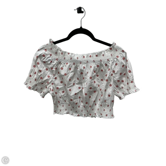 Top Short Sleeve By J. Crew In Polkadot Pattern, Size: M