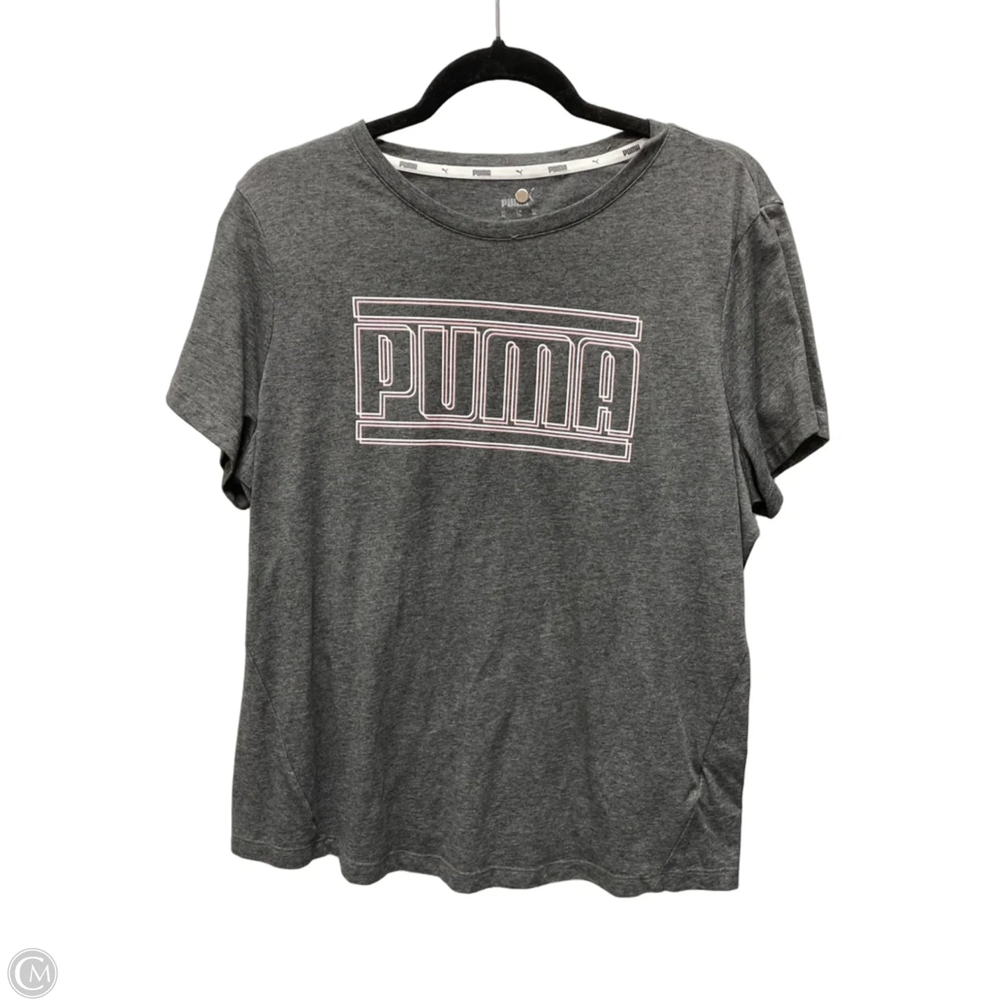 Athletic Top Short Sleeve By Puma In Grey, Size: Xl