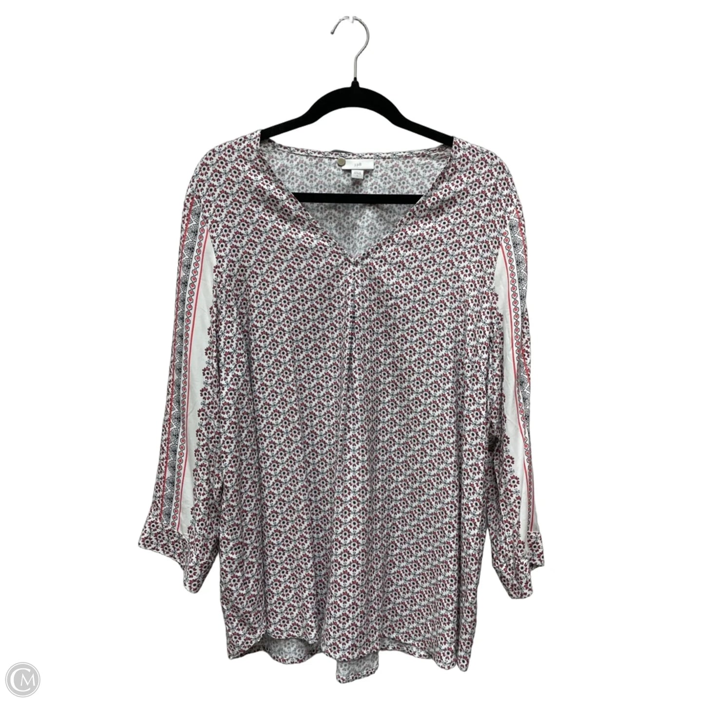 Blouse Long Sleeve By J. Jill In Floral Print, Size: L