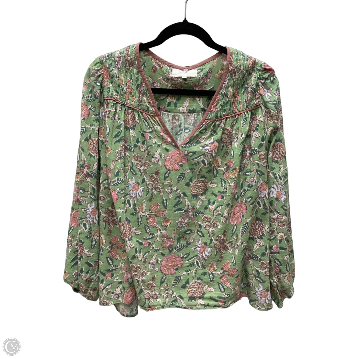 Blouse Long Sleeve By Cma In Floral Print, Size: S