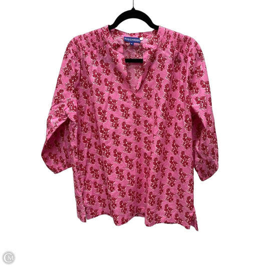Blouse Long Sleeve By Ros Garden In Floral Print, Size: M