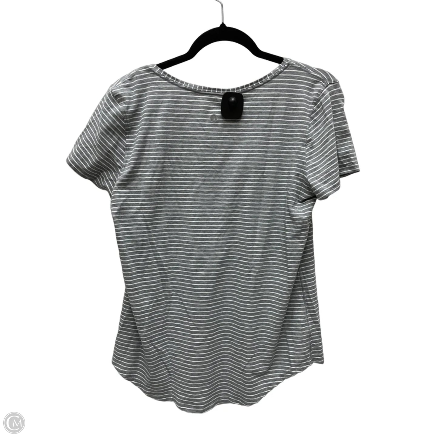 Athletic Top Short Sleeve By Lululemon In Striped Pattern, Size: L