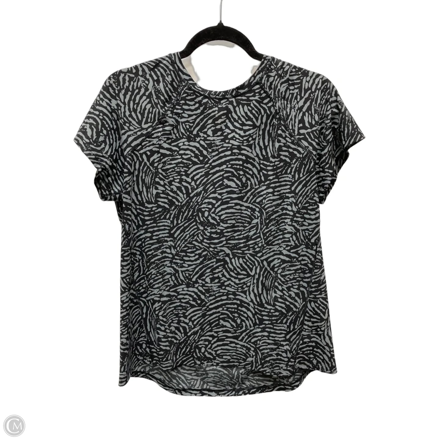 Athletic Top Short Sleeve By Athleta In Black & Grey, Size: M