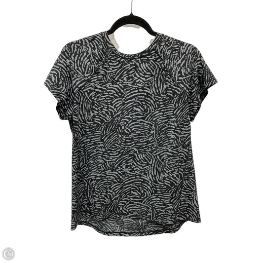 Athletic Top Short Sleeve By Athleta In Black & Grey, Size: M