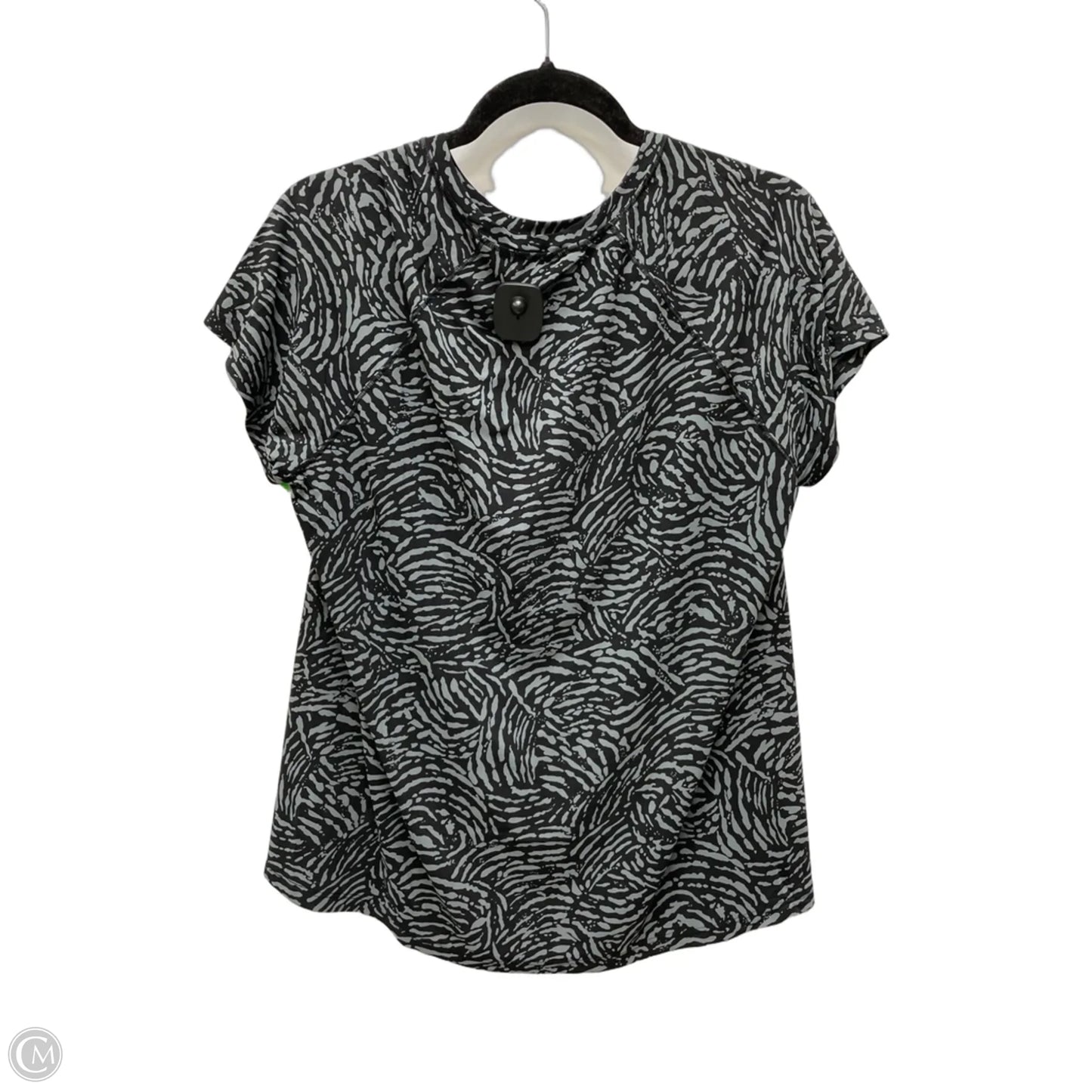 Athletic Top Short Sleeve By Athleta In Black & Grey, Size: M