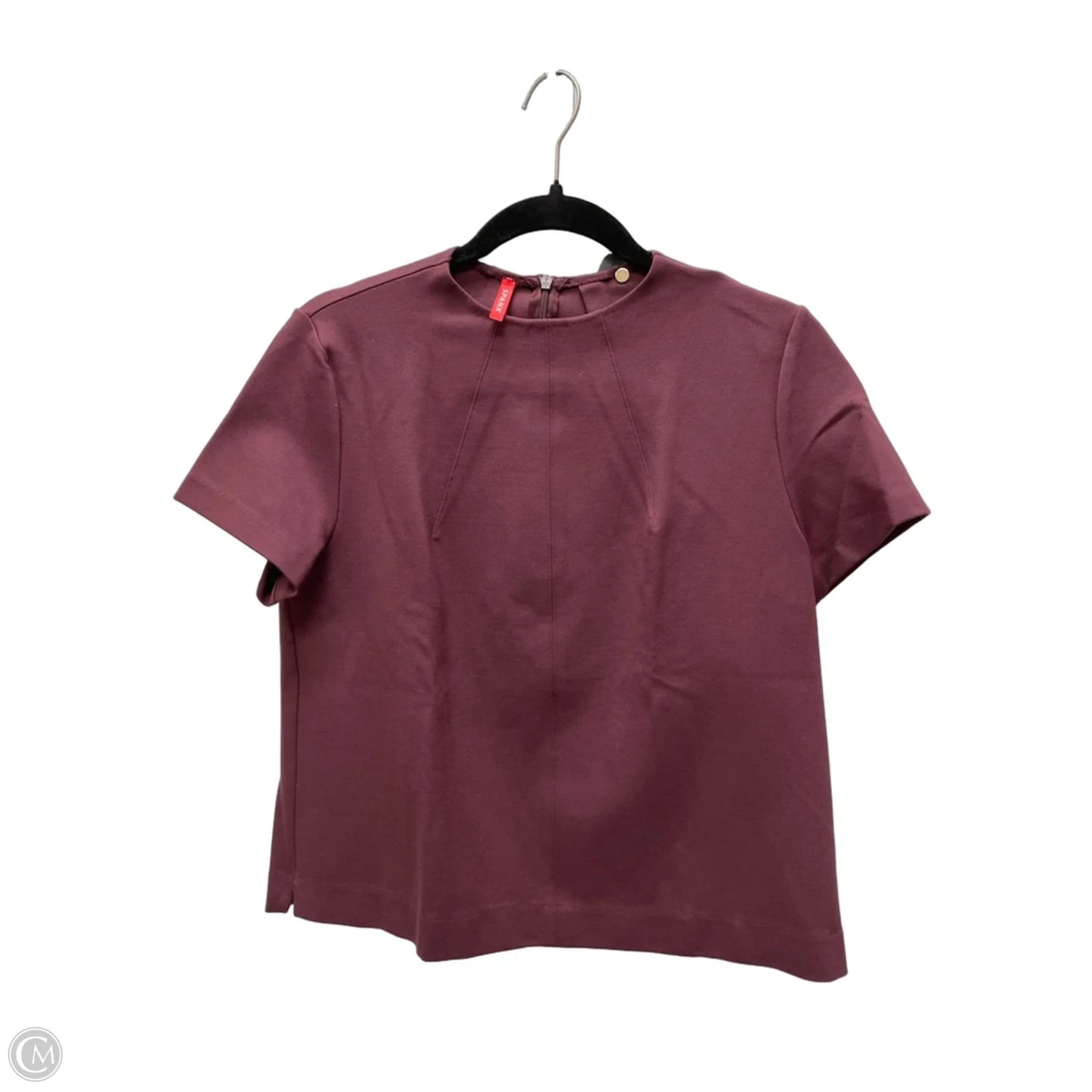 Top Short Sleeve By Spanx In Maroon, Size: M