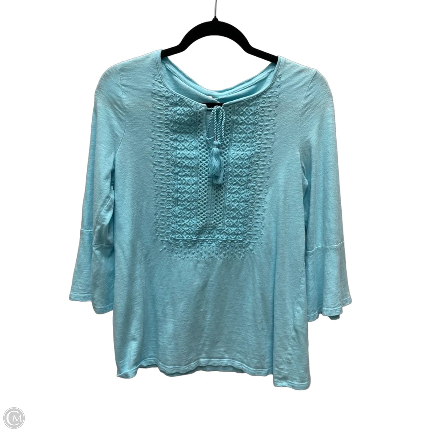 Top 3/4 Sleeve By Chicos In Blue, Size: S