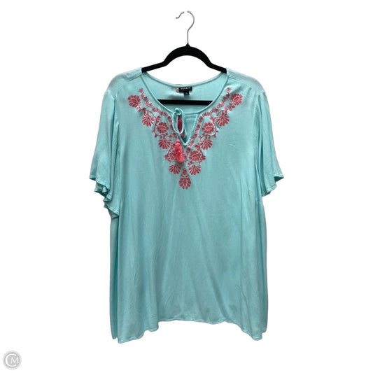 Top Short Sleeve By Torrid In Blue & Pink, Size: 3x
