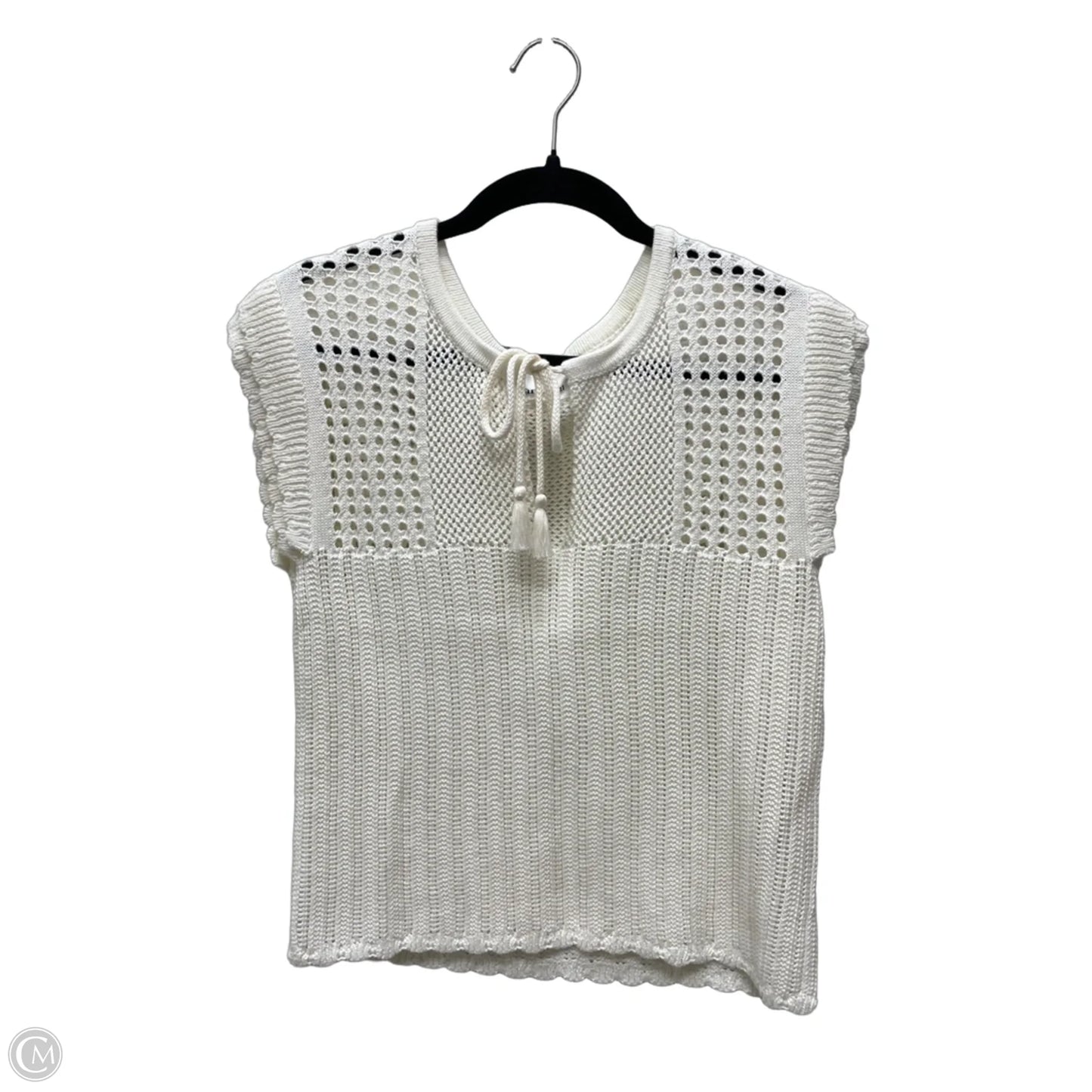 Sweater Short Sleeve By Heartloom In Cream, Size: M