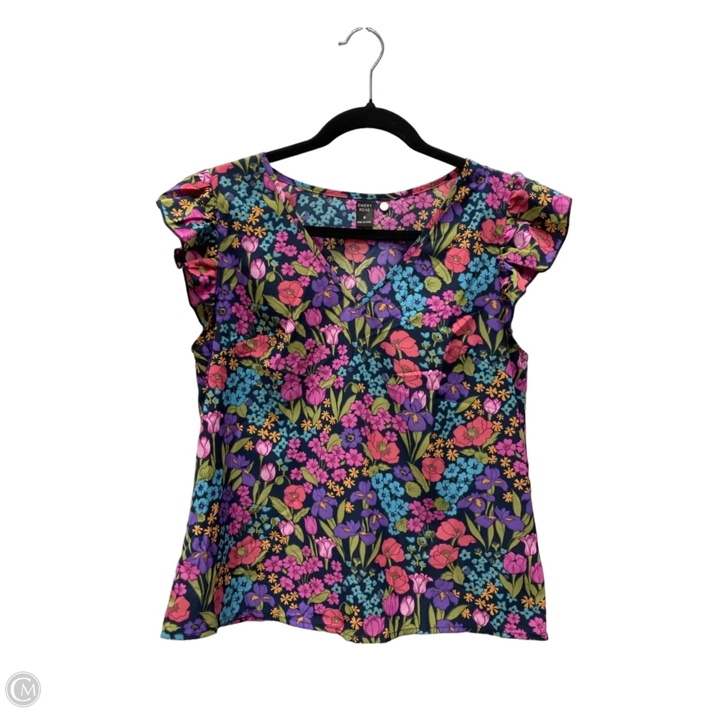 Top Sleeveless By Emery Rose In Floral Print, Size: M