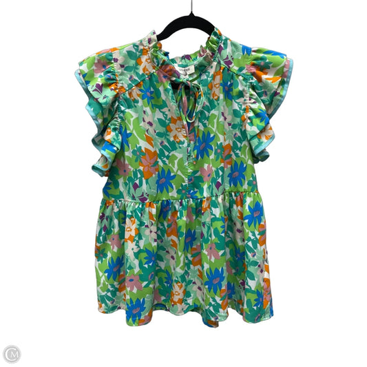 Blouse Short Sleeve By Umgee In Floral Print, Size: S