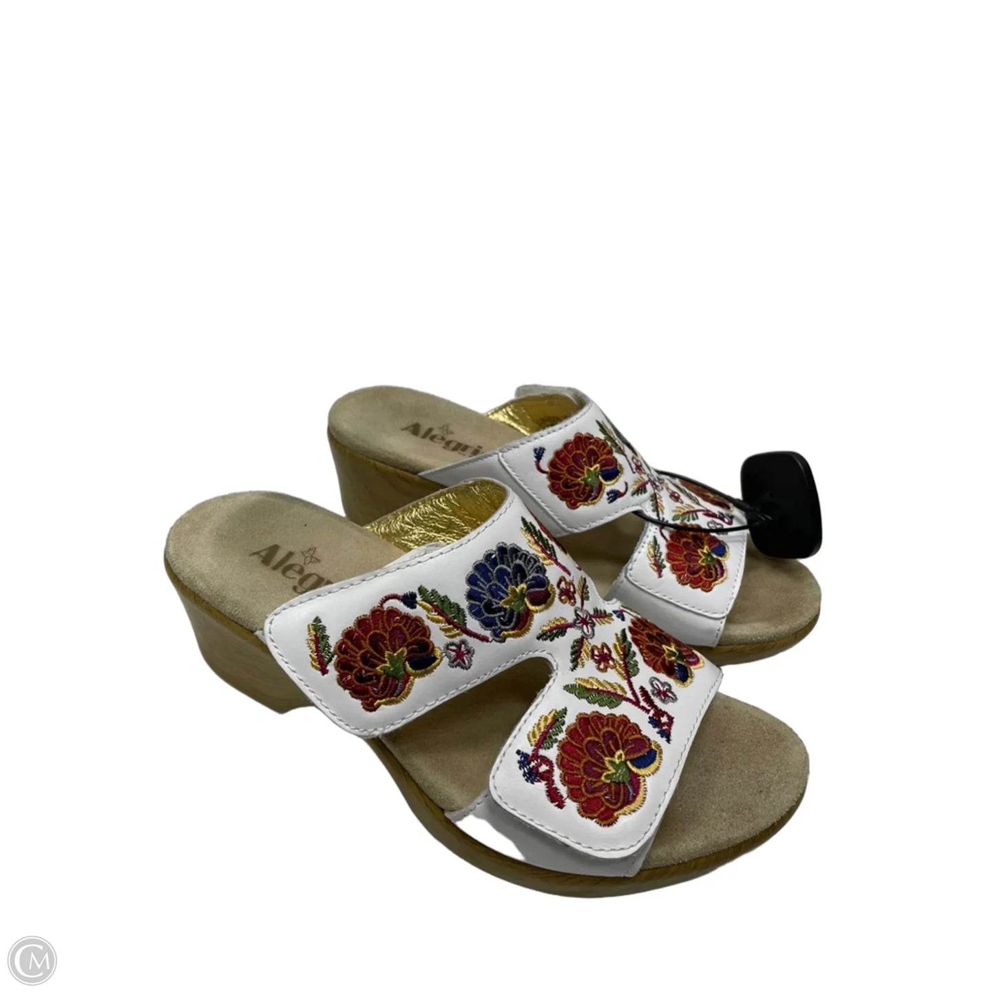 Sandals Heels Block By Alegria In Floral Print, Size: 8