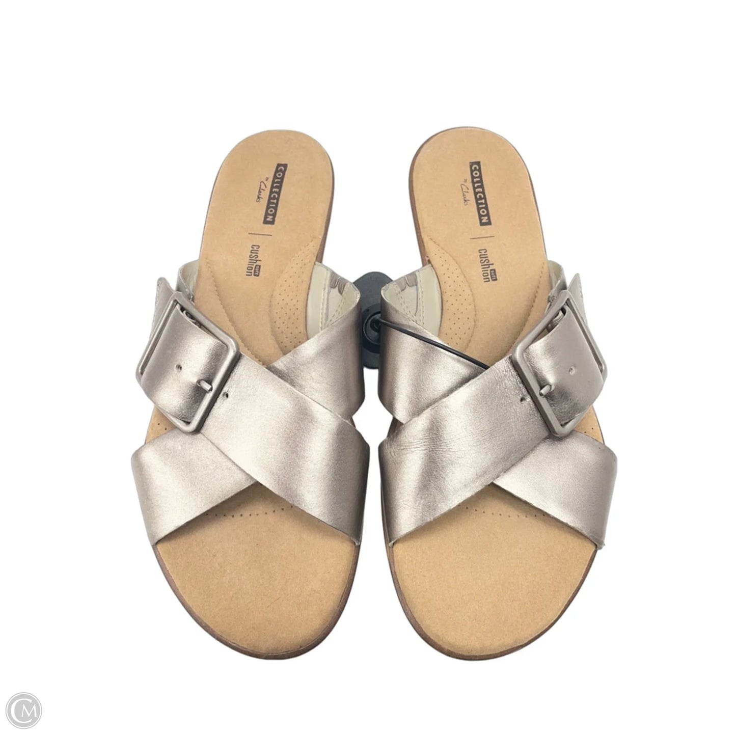 Sandals Flats By Clarks In Gold & Tan, Size: 10
