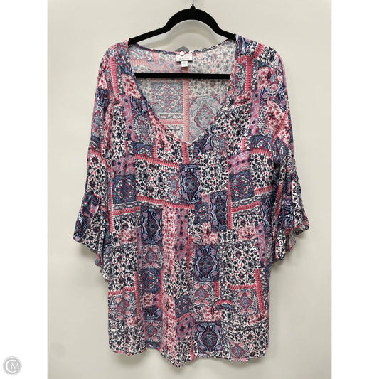 Top 3/4 Sleeve By Avenue In Multi-colored, Size: 2x