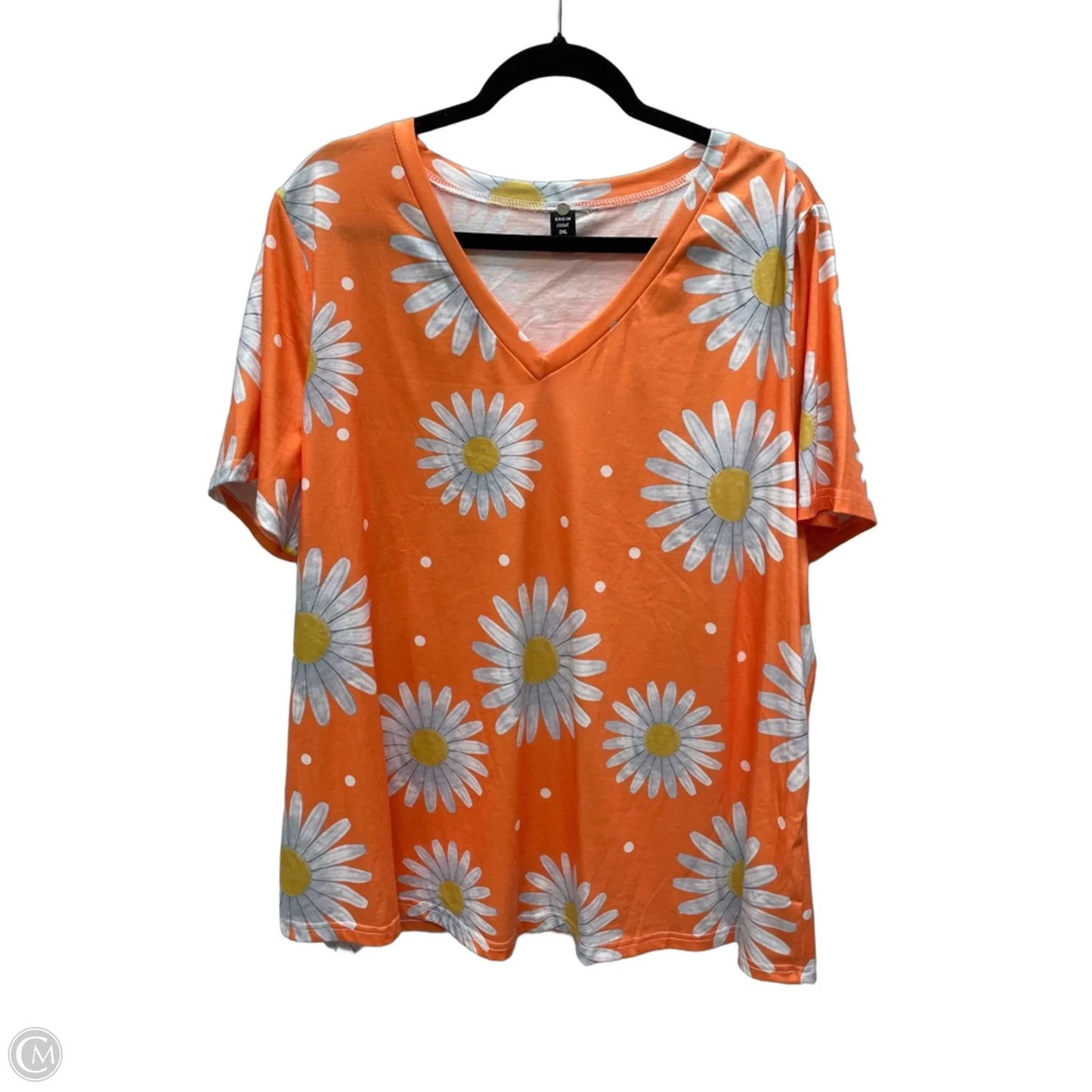 Top Short Sleeve By Shein In Floral Print, Size: 2x