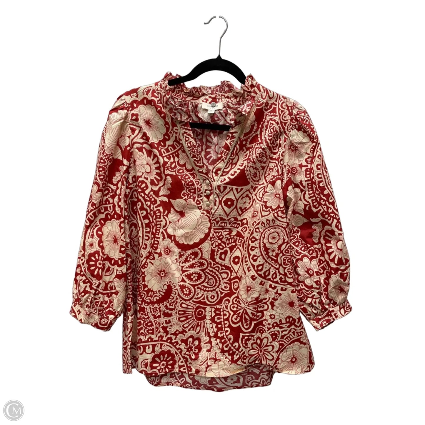 Top 3/4 Sleeve By Umgee In Floral Print, Size: M