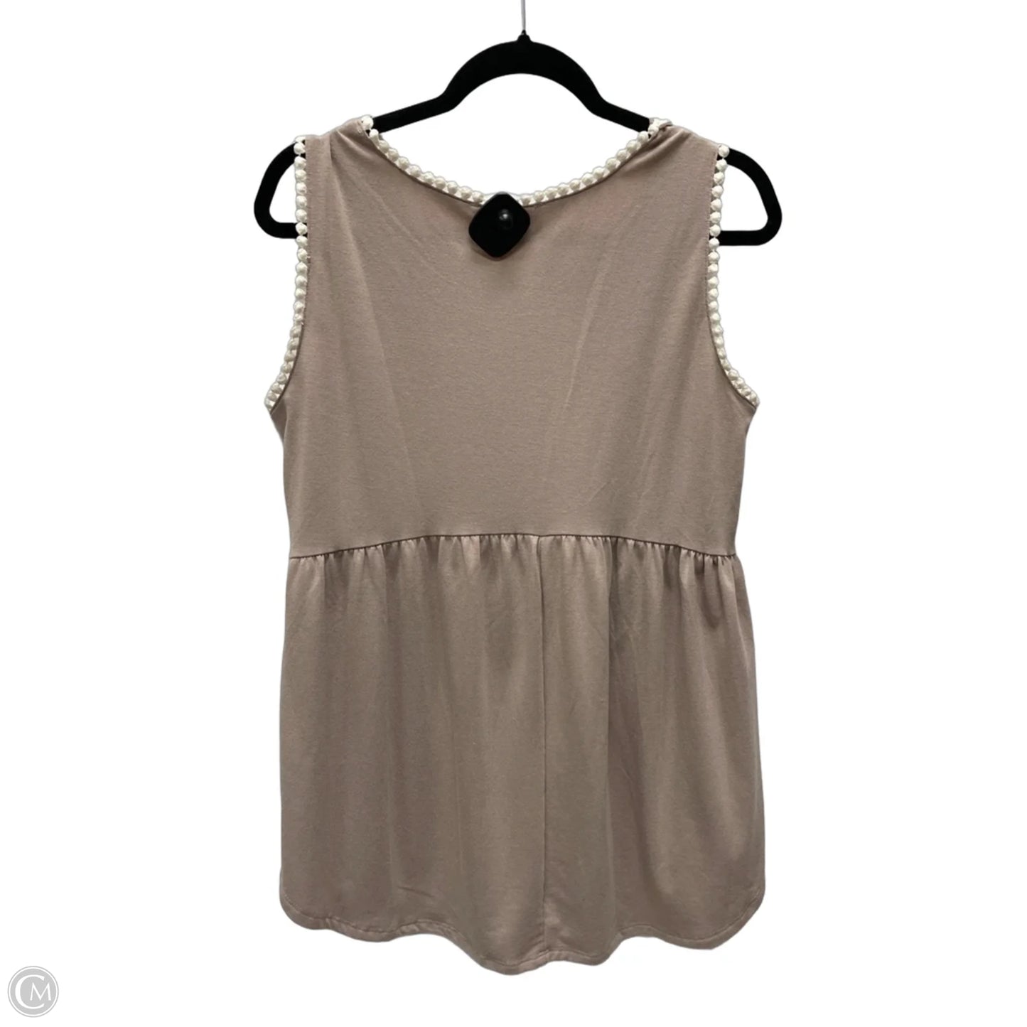Top Sleeveless By Zenana In Tan, Size: L