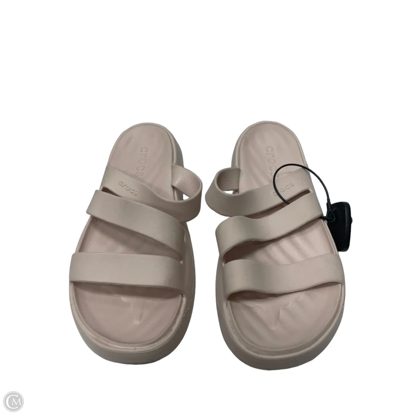 Sandals Flats By Crocs In Pink, Size: 10