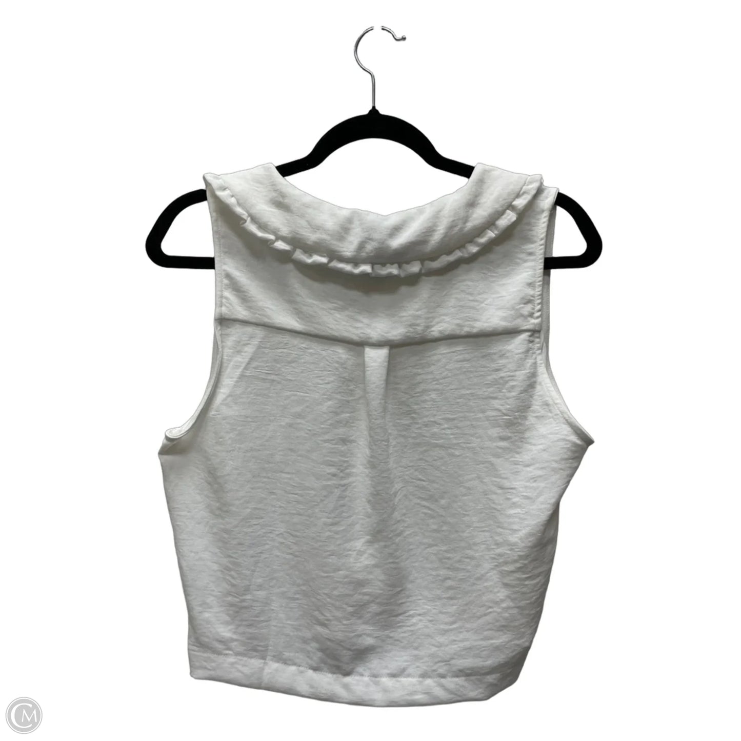 Blouse Sleeveless By Monteau In White, Size: Xl