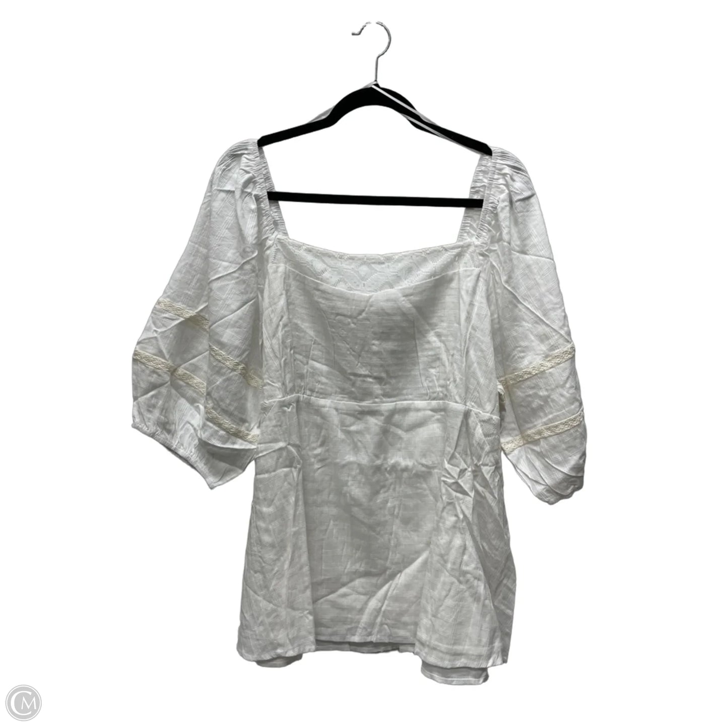 Blouse Short Sleeve By Heyson In White, Size: 3x