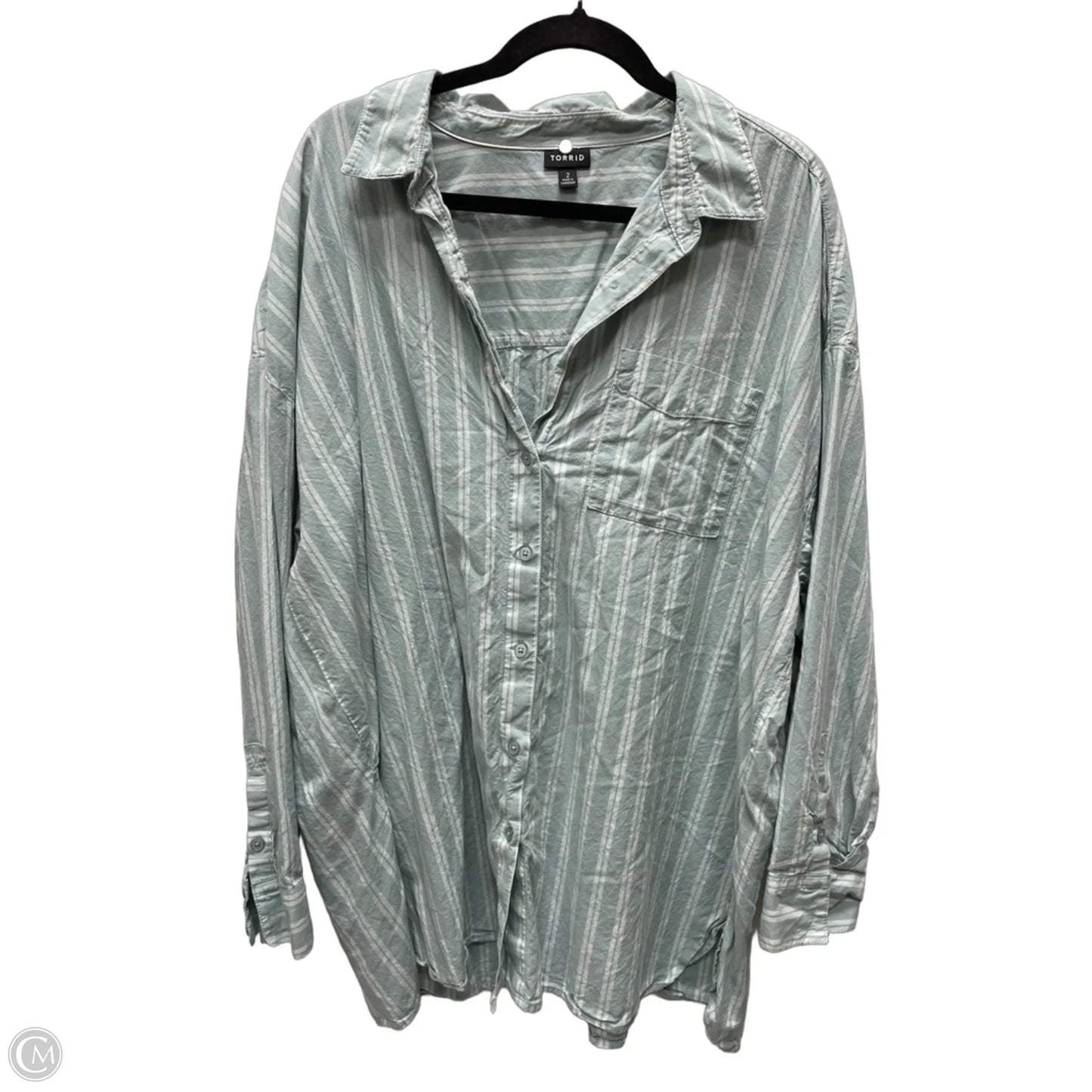 Top Long Sleeve By Torrid In Striped Pattern, Size: 2x