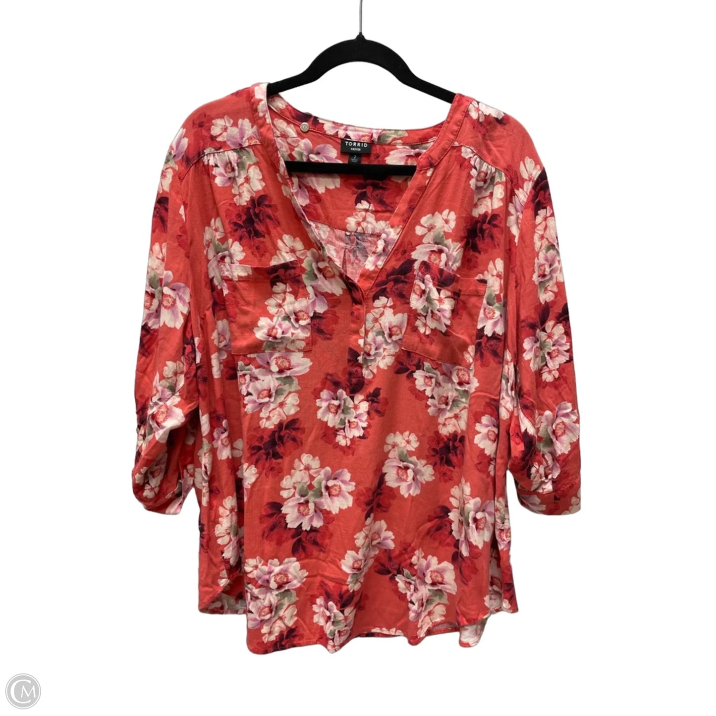 Blouse Short Sleeve By Torrid In Floral Print, Size: 2x