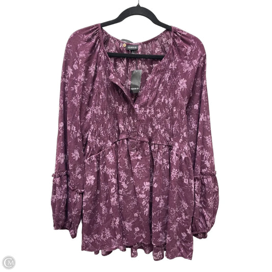 Blouse Long Sleeve By Torrid In Floral Print, Size: 2x