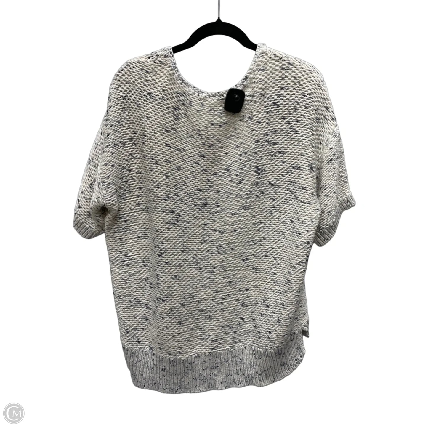 Sweater Short Sleeve By Loft In Blue & Cream, Size: L