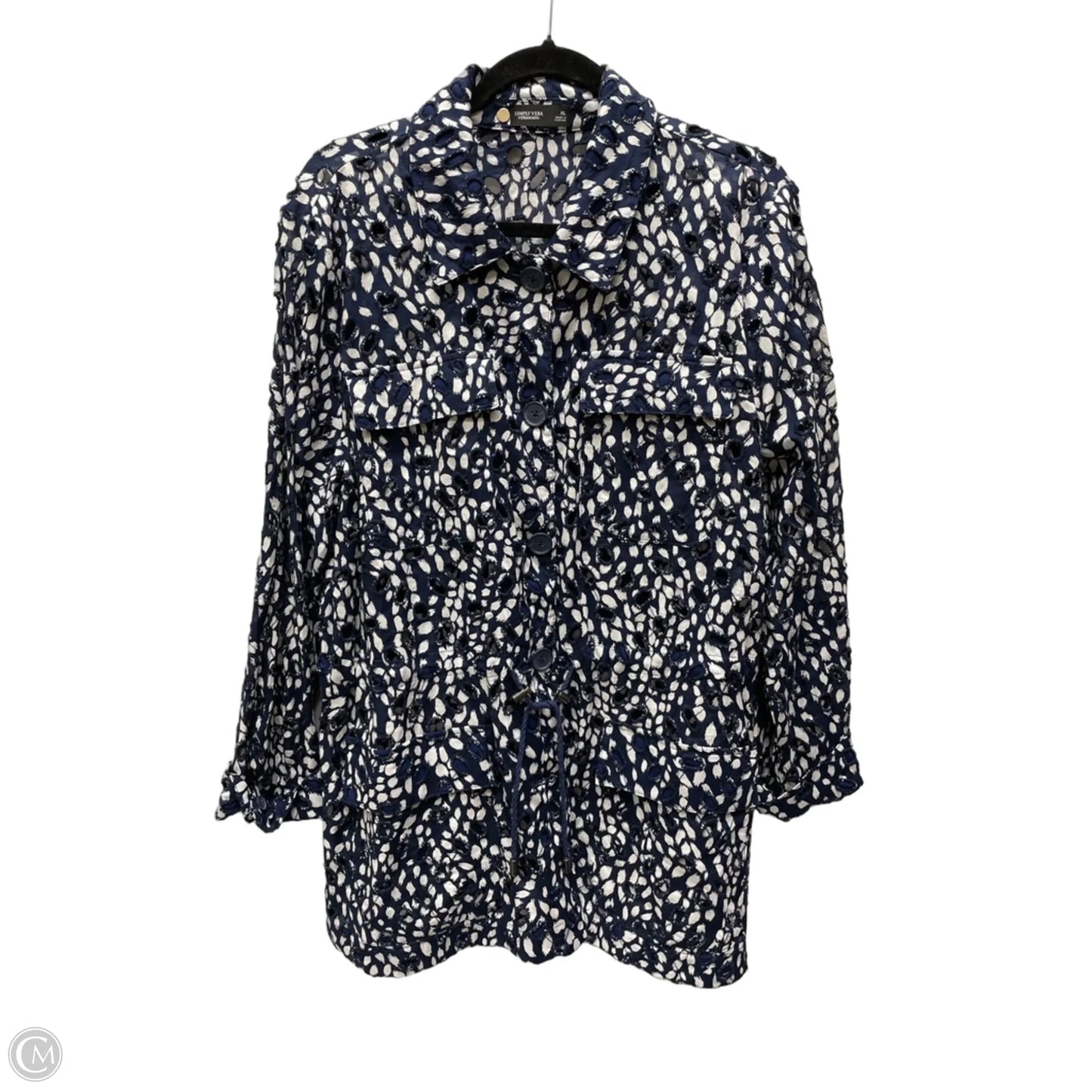 Jacket Other By Simply Vera In Blue & White, Size: Xl
