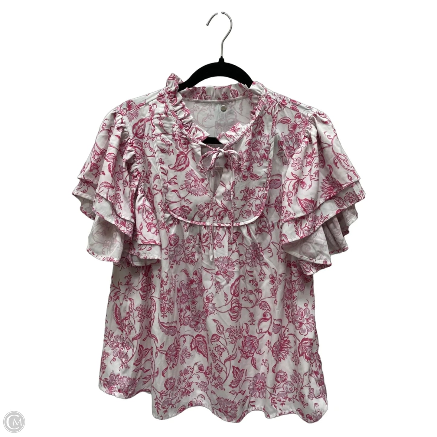 Top Short Sleeve By Clothes Mentor In Floral Print, Size: Xl
