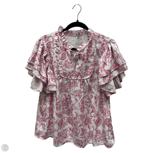 Top Short Sleeve By Clothes Mentor In Floral Print, Size: Xl