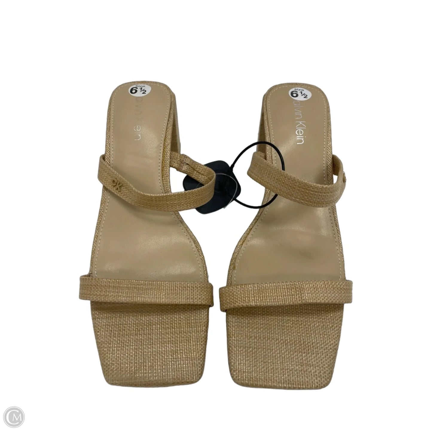 Sandals Heels Block By Calvin Klein In Tan, Size: 6.5