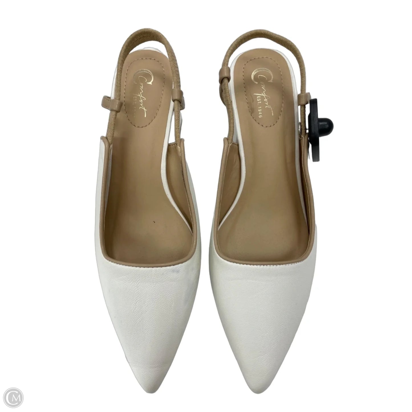 Shoes Heels Block By Cato In Tan & White, Size: 8