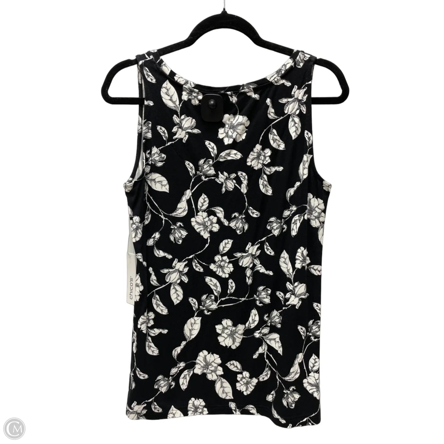 Top Sleeveless By Chicos In Black & White, Size: M