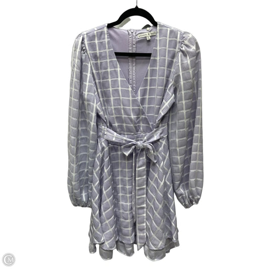 Dress Casual Short By ALLISON & KELLY  In Purple & White, Size: L