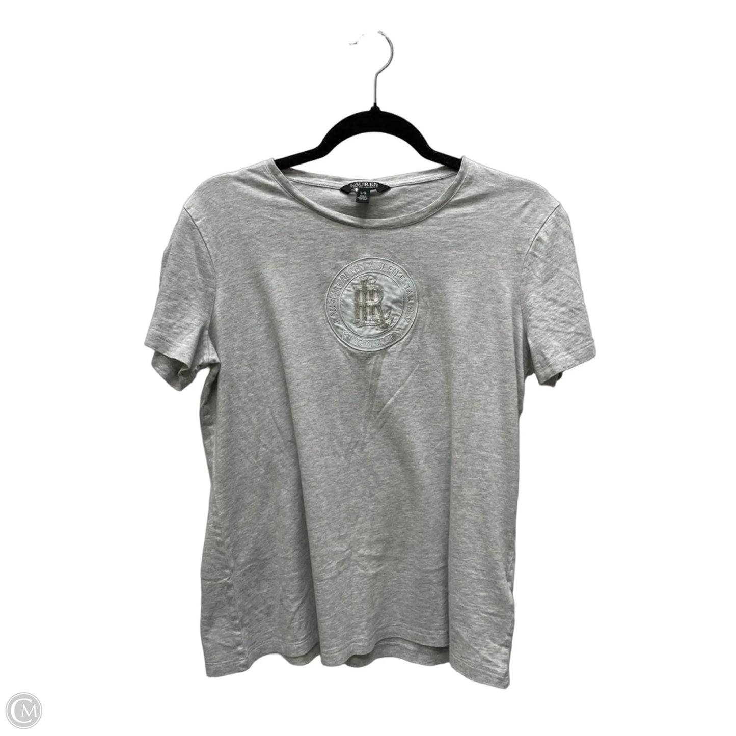 Top Short Sleeve By Lauren By Ralph Lauren In Grey, Size: L